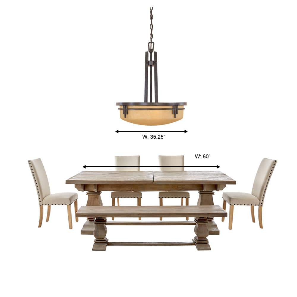 Mission Ridge Warm Mahogany Glass Bowl Pendant Light