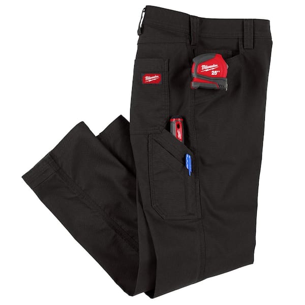Milwaukee Men's 38 in. x 30 in. Black Cotton/Polyester Work Pants