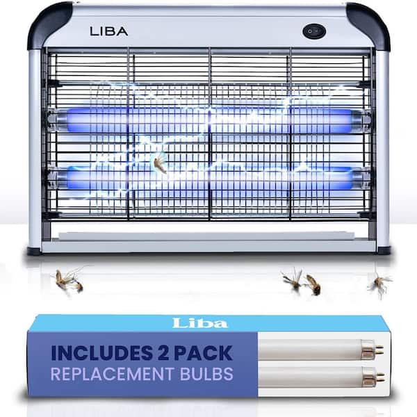 Electric Bug Zapper Indoor Insect Killer, 2800V Mosquito & Fly Killer with Easy-Clean Tray & 2 Replacement Bulbs
