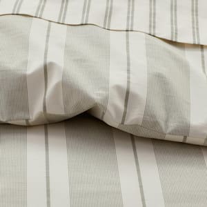 Wide Stripe T200 Yarn Dyed Cotton Percale Fitted Sheet