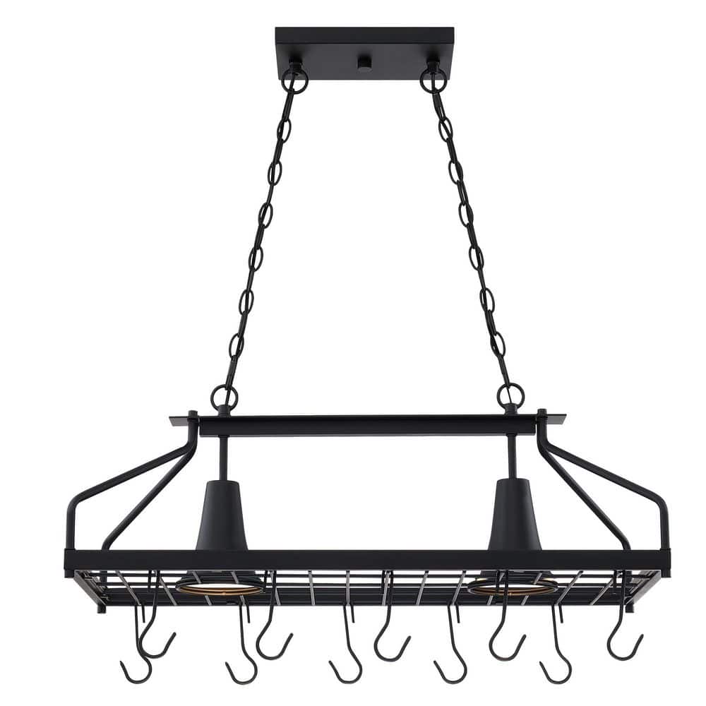 yoko.ok0y Hukoro Retro 60-Watt 2 Lights Black Farmhouse Kitchen Island
