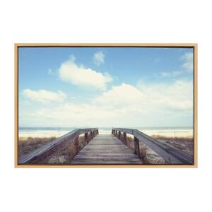 Sylvie ''To the Beach'' by Matthew Meyer 33 in. x 23 in. Coastal Framed Canvas Wall Art