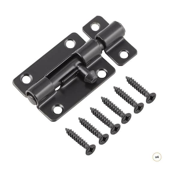 3 in. Black Barrel Bolt (4-Count)