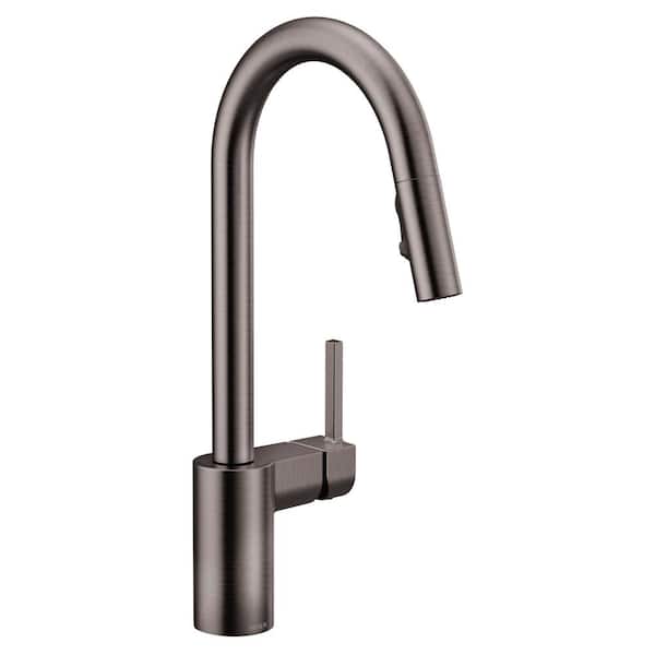 MOEN Align Black Stainless 15.63 in. H Pull Down Sprayer Kitchen Faucet with 360 Degree Spout Swivel and Power Boost