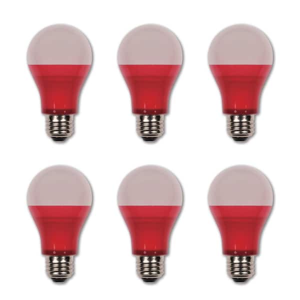 40-Watt Equivalent Red Omni A19 LED Party Light Bulb (6-Pack)