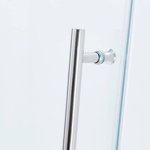 CASAINC 56-60 in. W x 75 in. H Single Sliding Semi-Frame 304 Stainless Steel Shower Door in Chrome with 5/16 in. Clear Glass