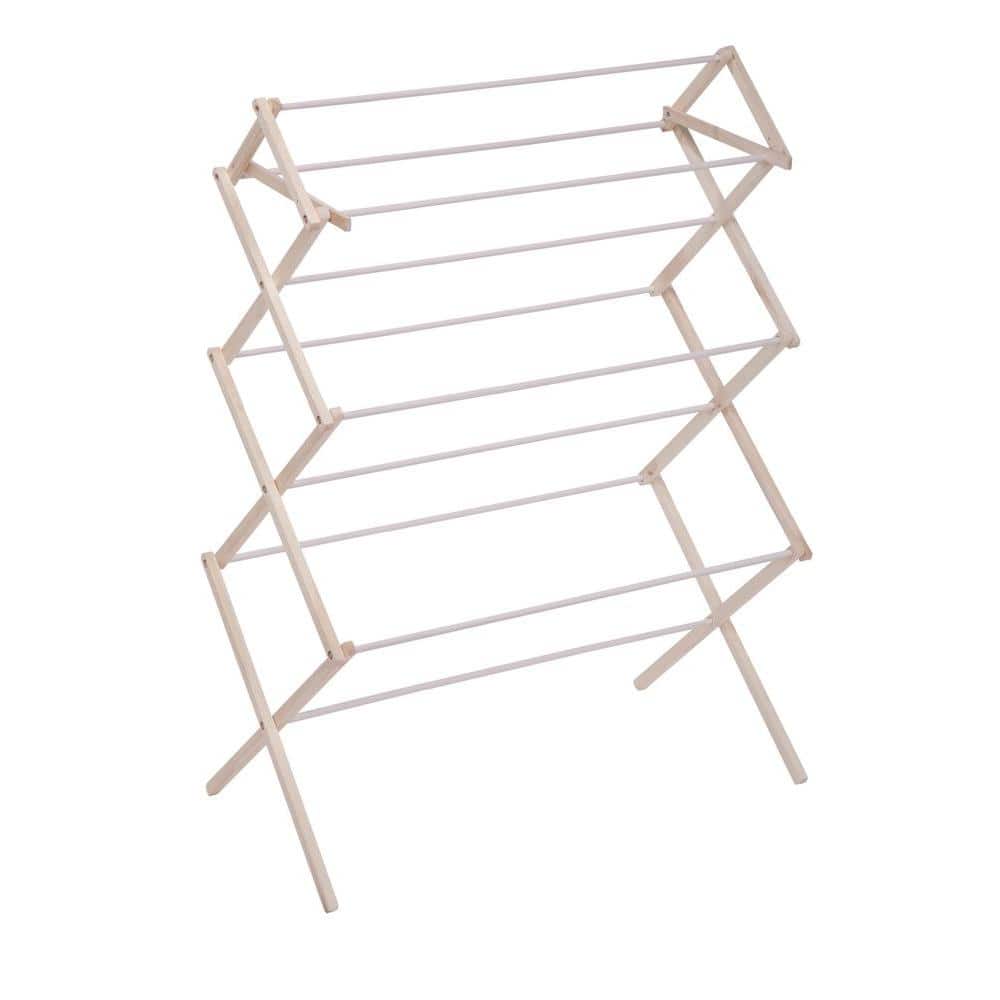 HoneyCanDo Large Wood Knockdown Drying Rack DRY01174 The Home Depot