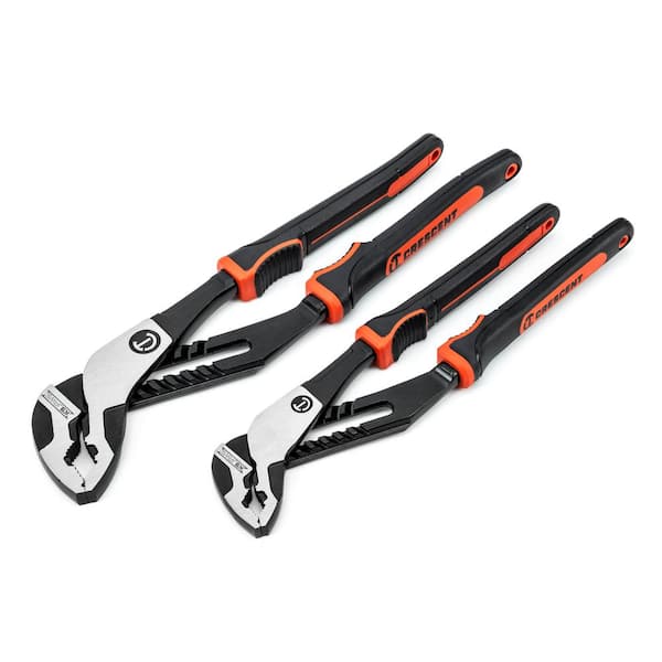 Crescent Z2 K9 10 in. and 12 in. V-Jaw Tongue and Groove Dual Material Grip Plier Set with K9 Angle Access Jaws (2-Piece)