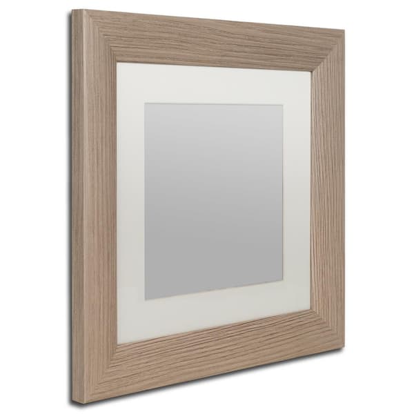 Trademark Fine Art Heavy Duty 11x11 Wood Picture Frame with 7x7 White Mat 