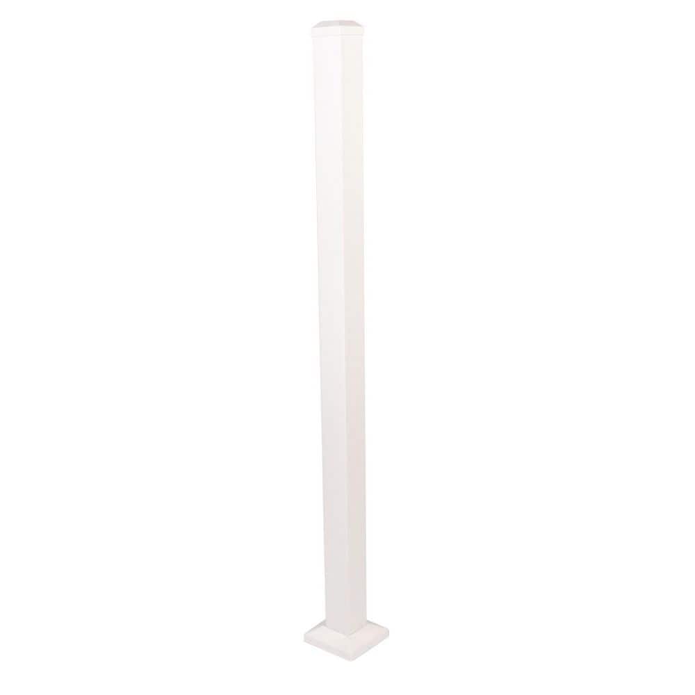 Deckorators Railing Posts Deckorators 2-1/2 in. x 2-1/2 in. x 49 in. Textured White Aluminum ...