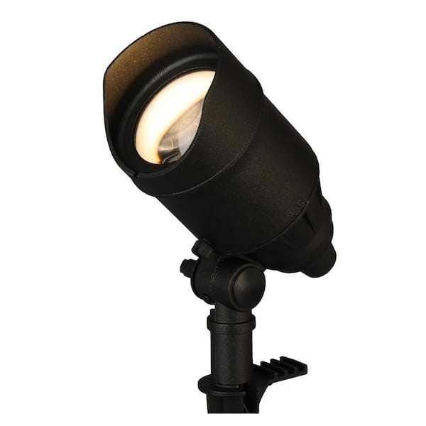 Hampton Bay 410 Lumen Low Voltage Millennium Black Hardwired LED Adjustable Light Color Flood Light with Adjustable Beam Angle