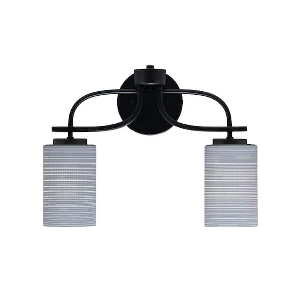 Unbranded Olympia 15.5 in. 2-Light Matte Black Vanity Light