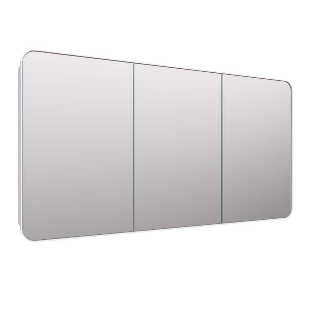 Glass Warehouse Calla 60 in. W x 32 in. H x 5 in. D White Recessed ...