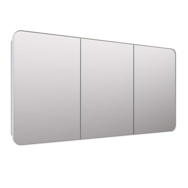 Glass Warehouse Calla 60 in. W x 32 in. H x 5 in. D White Recessed ...