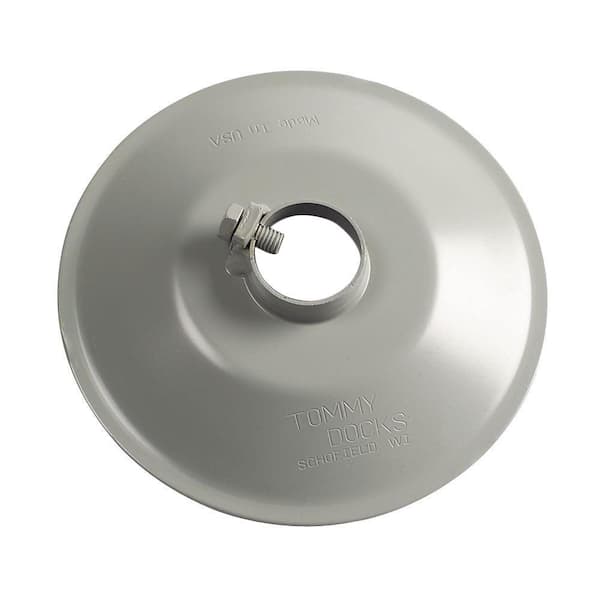 Tommy Docks 8 in. Diameter Gray Powder Coated 10-Gauge Steel Dock Post Pipe Base or Foot Pad for Boat Dock Systems