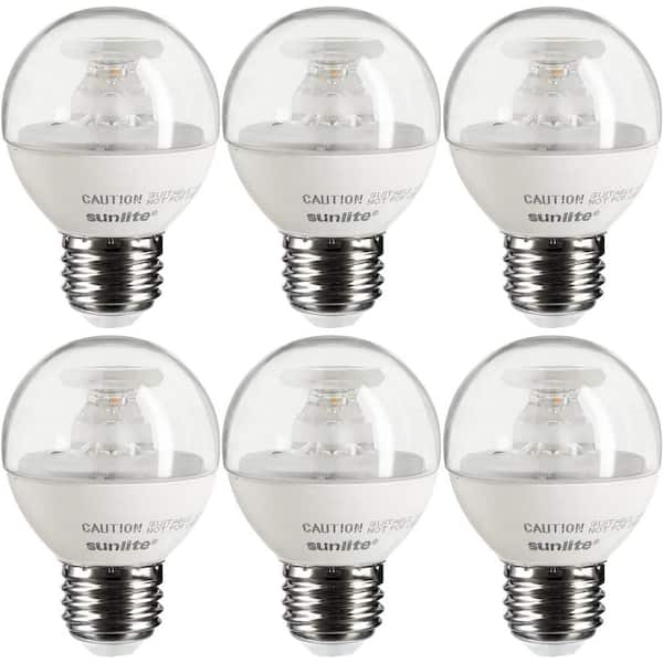 Sunlite 40-Watt Equivalent Clear G16 Dimmable LED Light Bulb, Warm White (6-Pack)