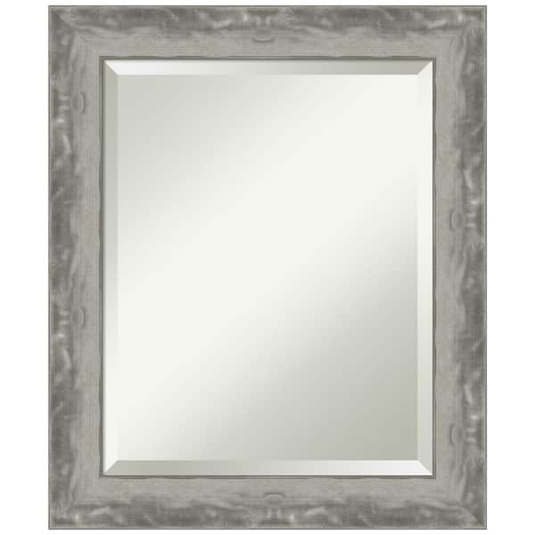 Amanti Art Waveline Silver Narrow 20.5 in. H x 24.5 in. W Framed Wall Mirror