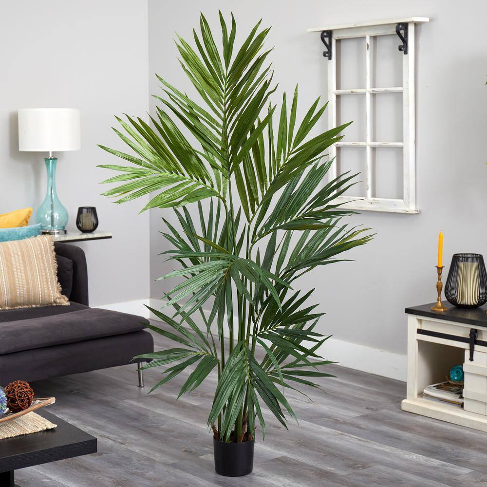 Summer Breeze 63'' Silk Palm Floor Plant in Pot