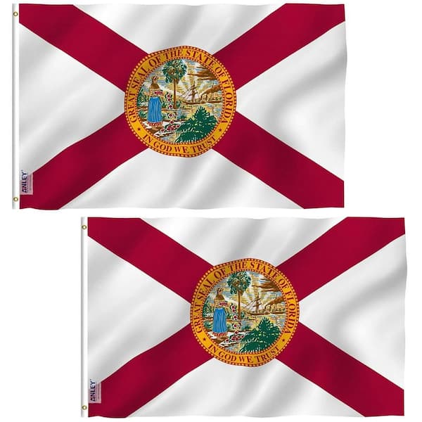 3 ft. x 5 ft. Polyester Florida State Flag-FL State Banners (2-Pack)