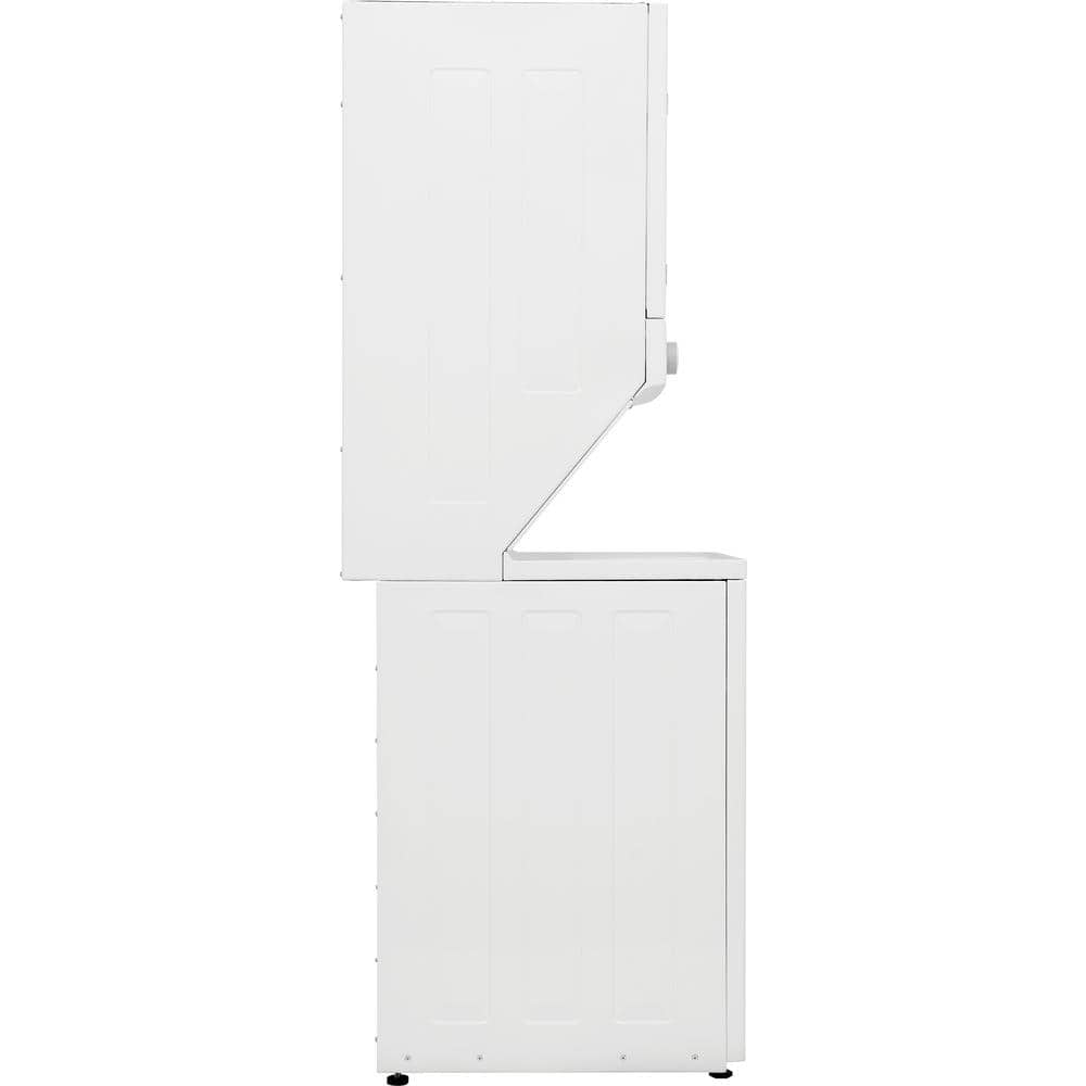 White Electric Stacked Washer and Dryer Combo