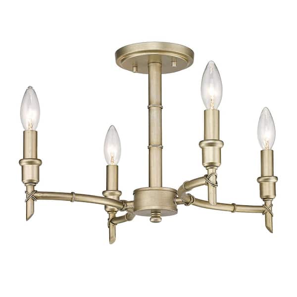 Cambay 4-Light White Gold Semi-Flush Mount