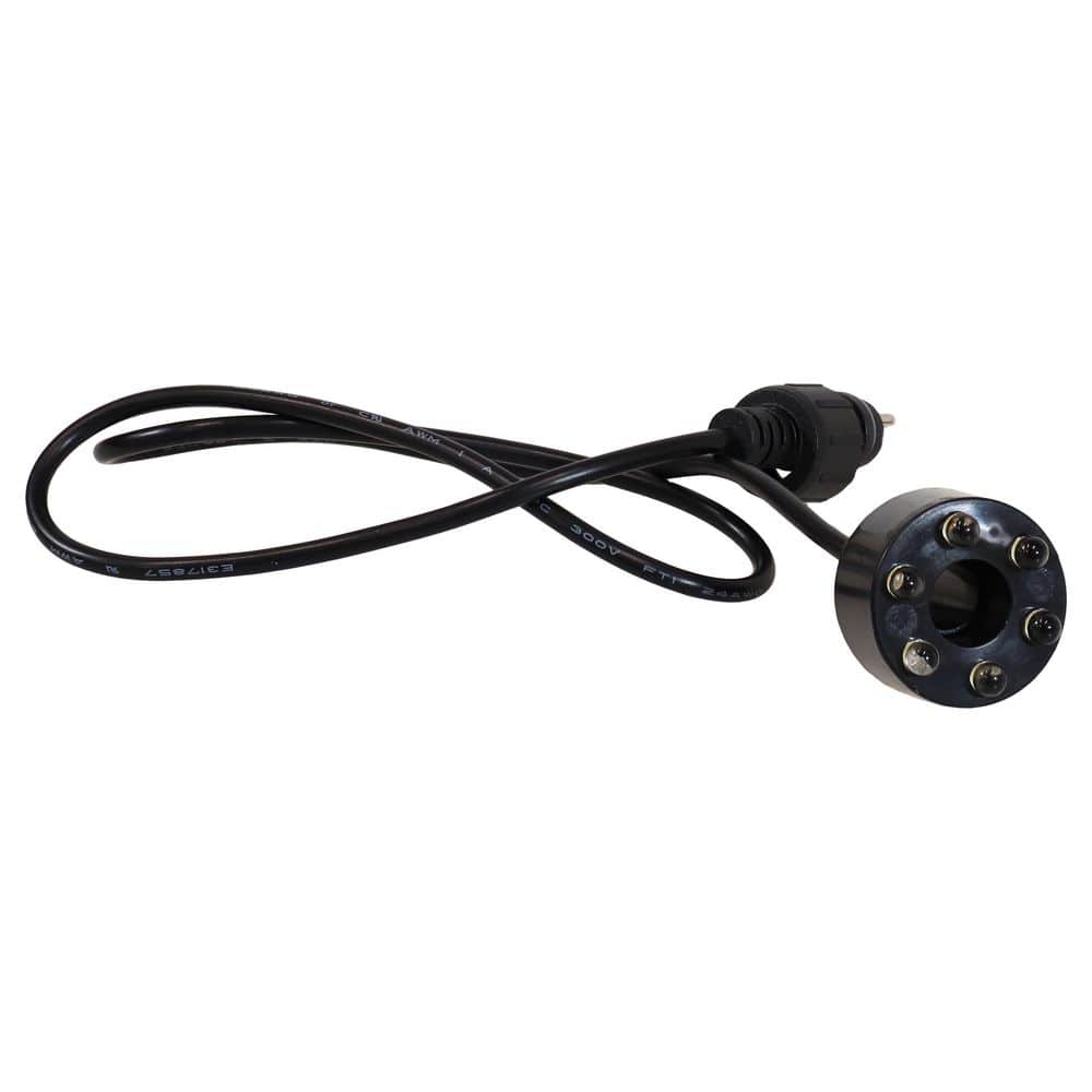 Compact Black Electric Fountain Pump with White LED Light Ring