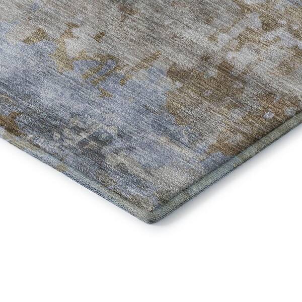 Mayfield Premium Machine Washable Abstract AMF2142 Chocolate 3 ft. x 5 ft. Area Rug