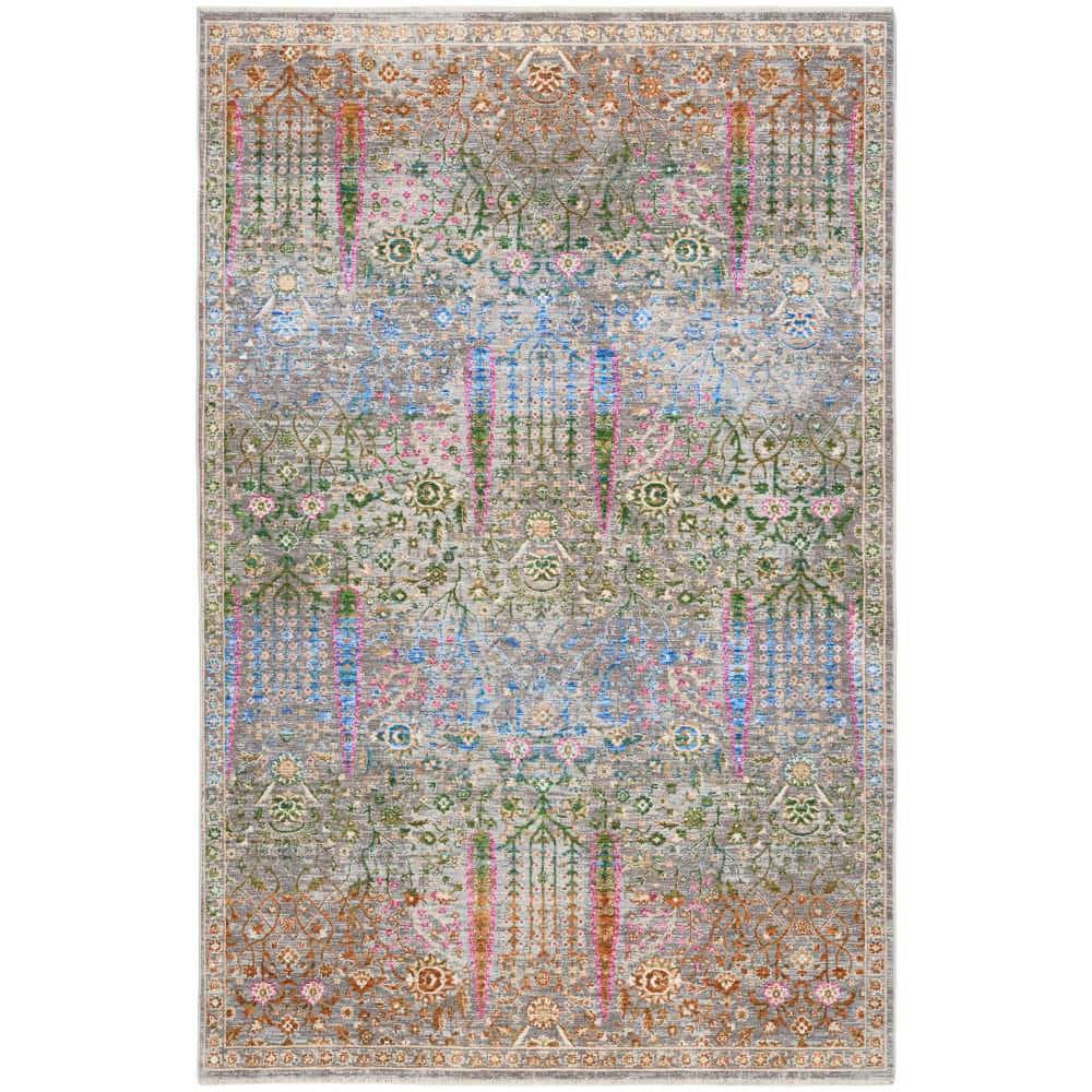 Nourison Quaint Harmony Blue Multicolor 5 ft. x 8 ft. Floral ...