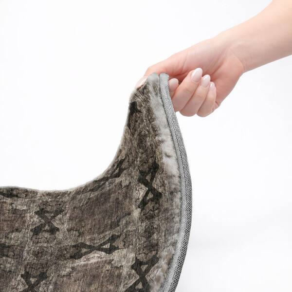 Dream Shag Premium Machine Washable Abstract ADS564 Gray 9 ft. x 12 ft. Area Rug