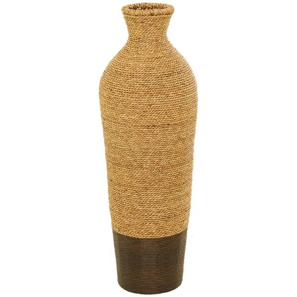 Litton Lane Brown Handmade Tall Woven Floor Seagrass Decorative Vase ...