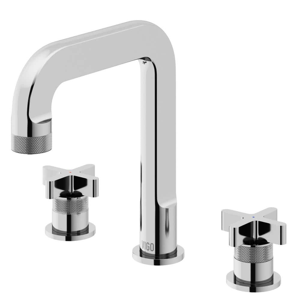 Wythe 9" H Two Handle Widespread Bathroom Faucet in Chrome and Black Brass
