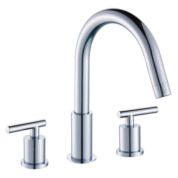 Eisen Home Noa 8 in. Widespread 3 Hole Bathroom Sink Faucet with 2 Lever Handles in Polished Chrome
