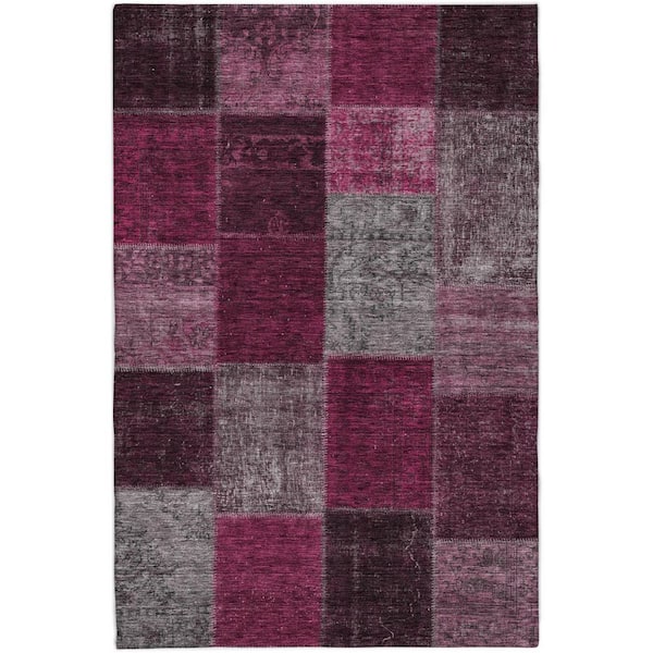 Dream Shag Premium Machine Washable Abstract ADS663 Merlot 9 ft. x 12 ft. Area Rug