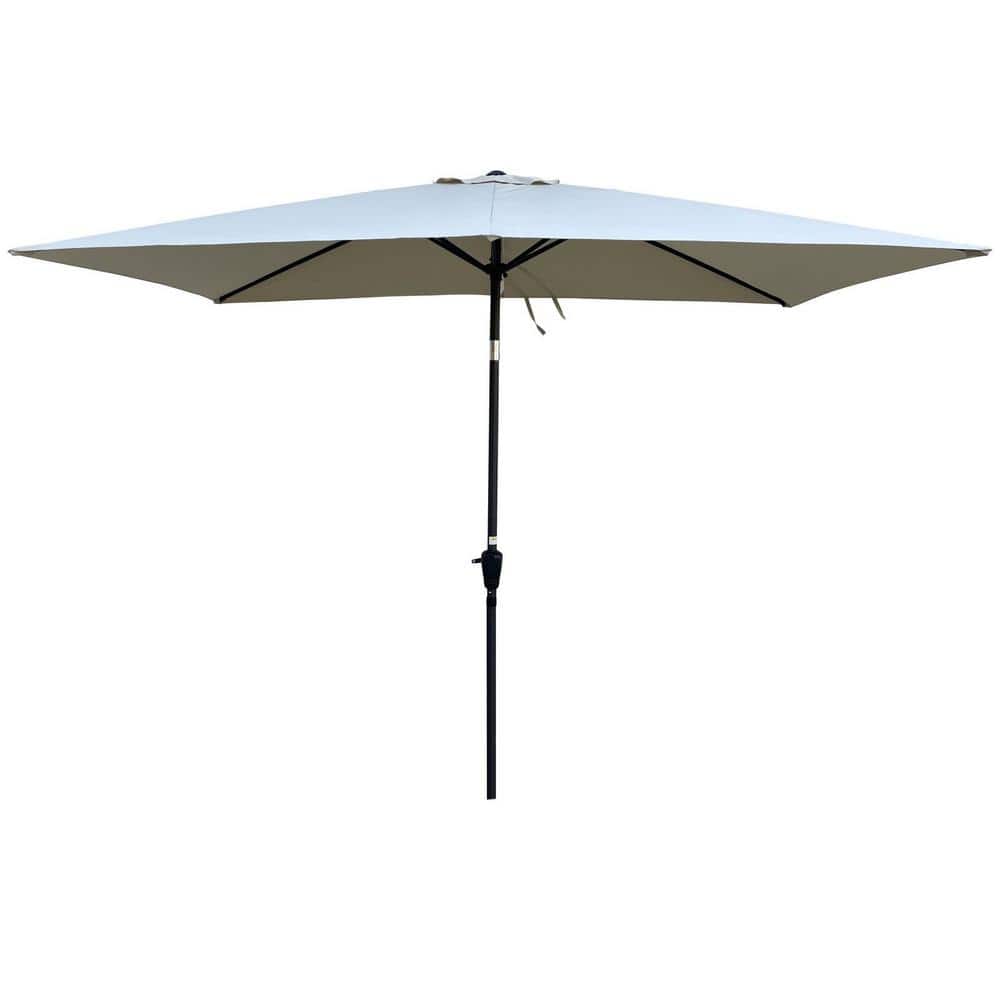 6 ft. x 9 ft. Rectangular Market Patio Umbrella in Frozen Dew with Crank and Push Button Tilt price history on PriceWatchPro
