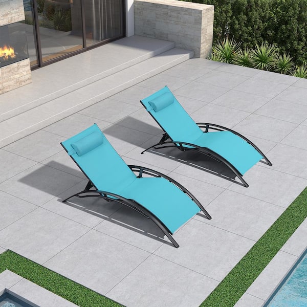 PURPLE LEAF Oversized Chaise Lounge Aluminum Outdoor Beach Pool Sunbathing Lawn Lounger Recliner Chair