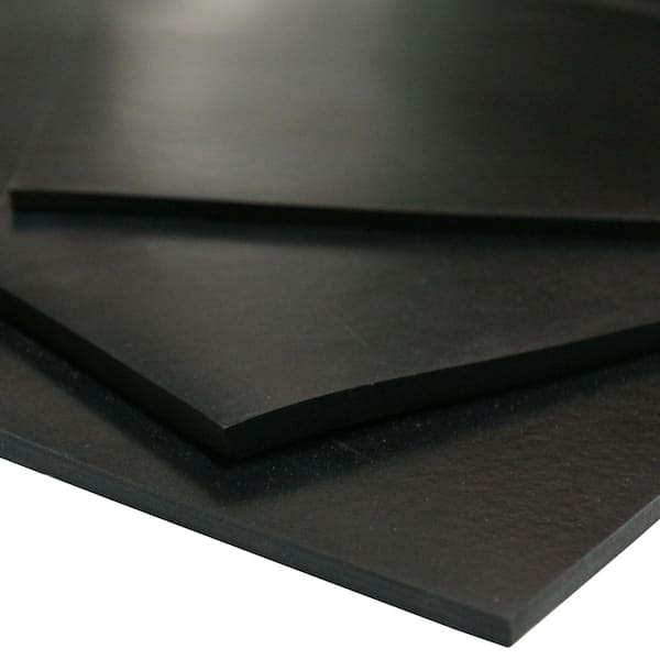 Rubber-Cal 50A Durometer Neoprene Sheet 1 in. Thick x 2 in. Width x 36 in. Length Smooth Finish Black Rubber Sheet (0.5 sq. ft.)