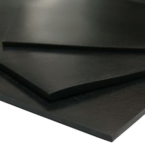 50A Durometer Neoprene Sheet 1 in. Thick x 4 in. Width x 36 in. Length Smooth Finish Black Rubber Sheet (1 sq. ft.)
