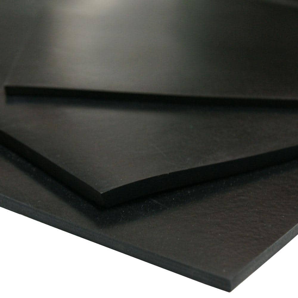 Rubber-Cal 50A Durometer Neoprene Sheet 1 in. Thick x 6 in. Width x 36 in. Length Smooth Finish Black Rubber Sheet 1.5 Sq. ft.