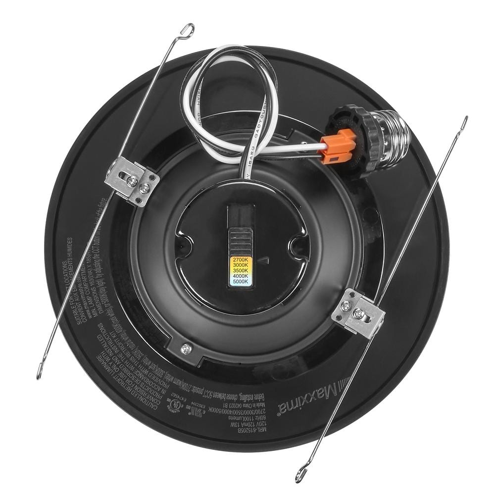 Black Aluminum 6-Inch Dimmable LED Retrofit Downlight