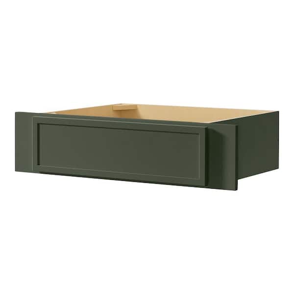 Leyton 30 in. W x 21 in. D x 7.5 in. H Ready To Assemble Plywood Slim Shaker Knee Drawer Base Cabinet in Fern Green