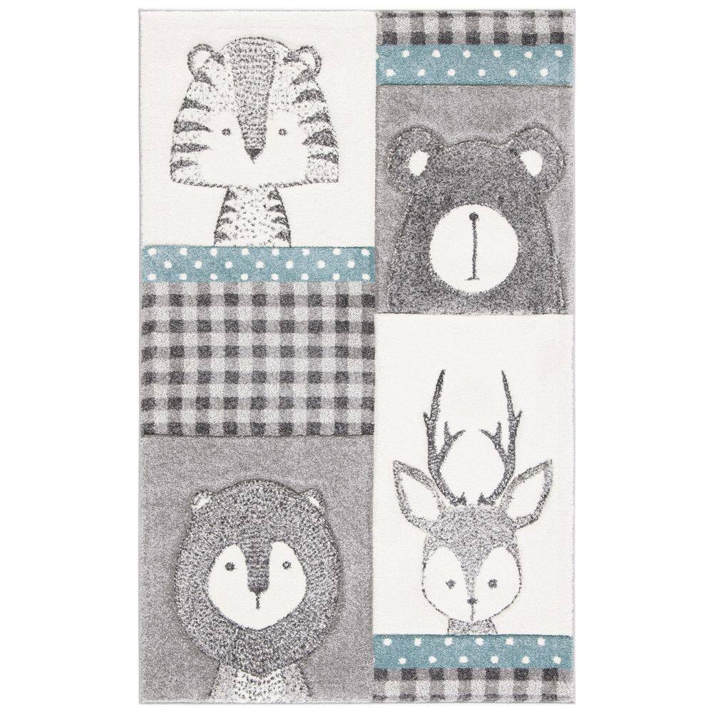 UPC 195058189682 product image for SAFAVIEH Carousel Kids Gray/Ivory 2 ft. x 3 ft. Plaid Geometric Area Rug | upcitemdb.com