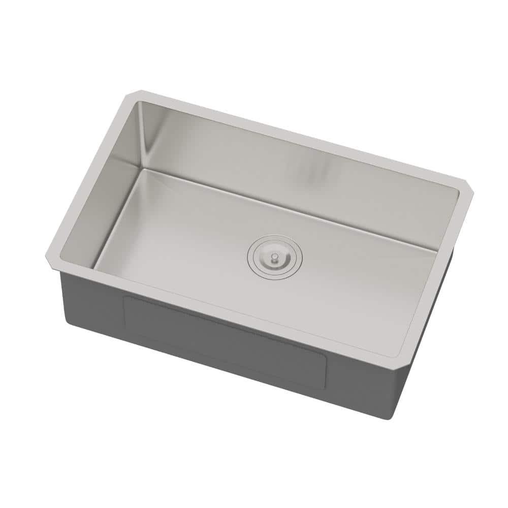 26 in. Drop-In Single Bowl Brushed Nickel Stainless Steel Kitchen Sink with Drain Strainer price history on PriceWatchPro
