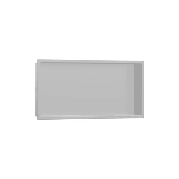 Hansgrohe XtraStoris Original 27 in. W x 15 in. H x 4 in. D Stainless Steel Shower Niche in Concrete Grey