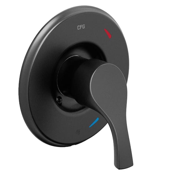 Ash 1 Handle Shower Trim Kit in Matte Black (Valve Not Included)