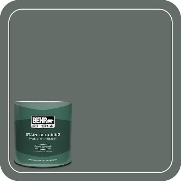 BEHR ULTRA 1 qt. #700F-6 Dense Shrub Extra Durable Semi-Gloss Enamel Interior Paint & Primer
