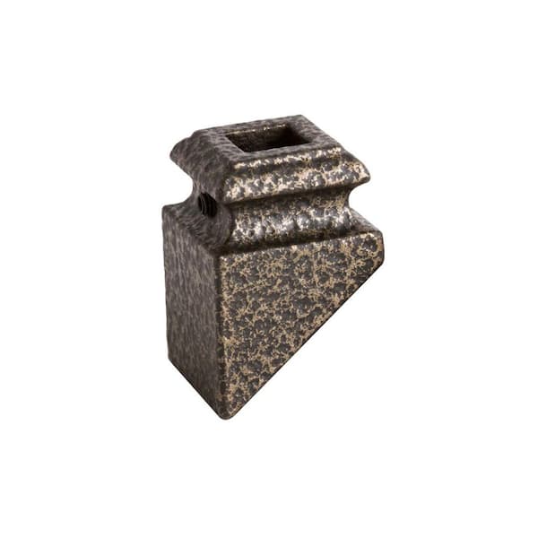HOUSE OF FORGINGS Square Hole 1.3125 in. Aluminum Angled Shoe Baluster Shoe Copper Vein