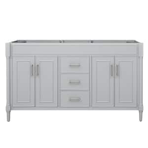 Bristol 60 in. W x 21.5 in. D x 34 in. H Bath Vanity Cabinet without Top in Light Gray