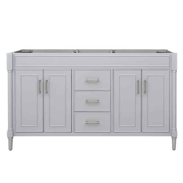 Avanity Bristol 60 in. W x 21.5 in. D x 34 in. H Bath Vanity Cabinet without Top in Light Gray