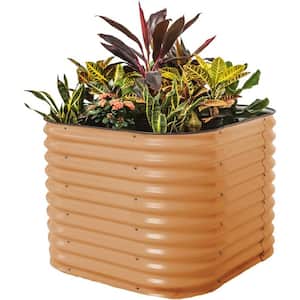 32 in. Extra Tall Raised Garden Bed Kits 6-In-1 Modular Planter Box for Vegetables Flowers Fruits Oval Metal Terra Cotta