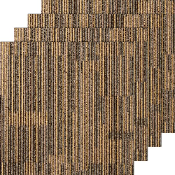 VEVOR Brown Commercial Residential 20 in. x 20 in. Peel and Stick Pattern Carpet Tile Carpet Squares 33 sq. ft.